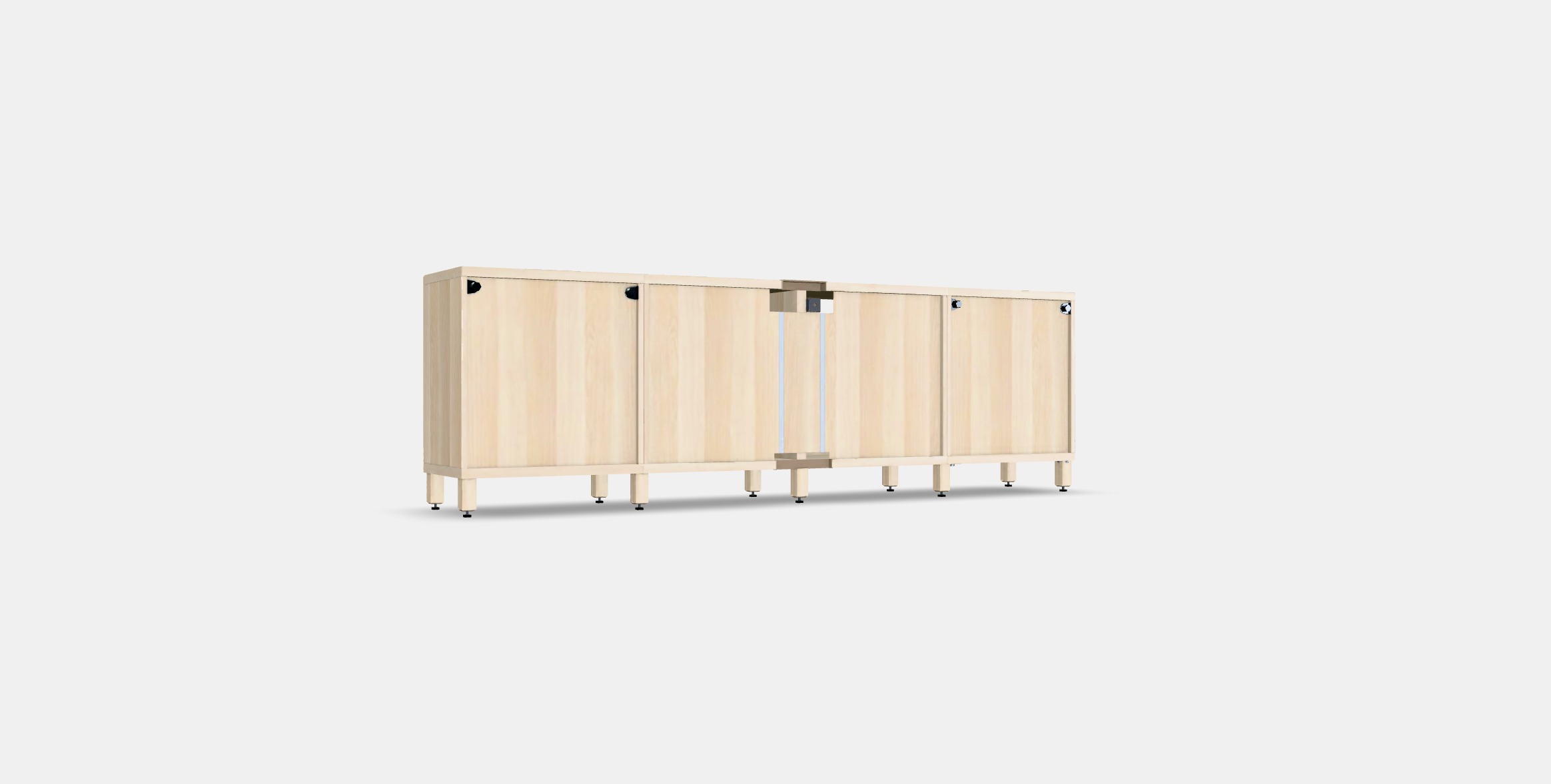 BESTA TV bench with doors and drawers 2 Low-poly 3D model_16