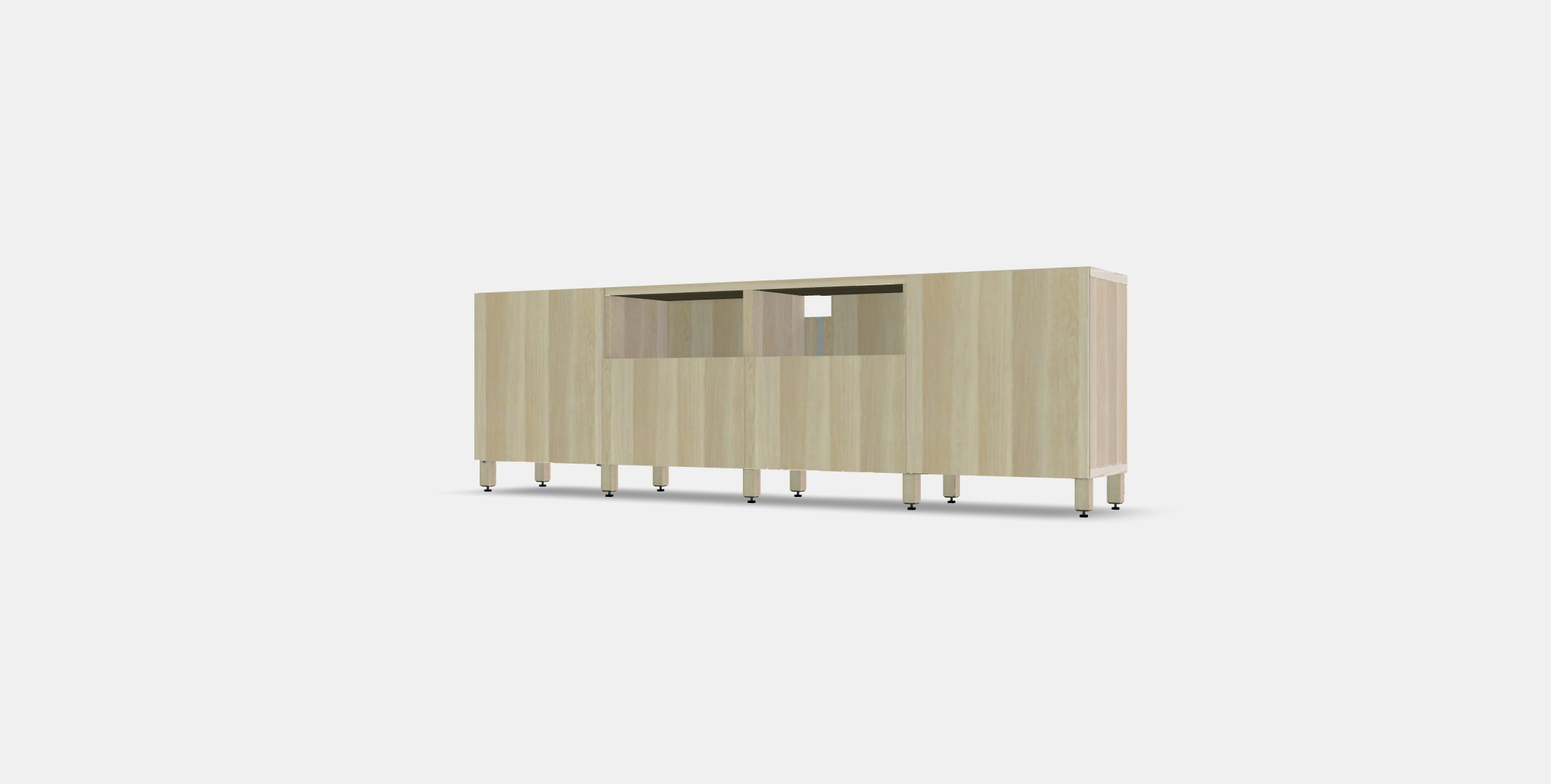 BESTA TV bench with doors and drawers 2 Low-poly 3D model_12