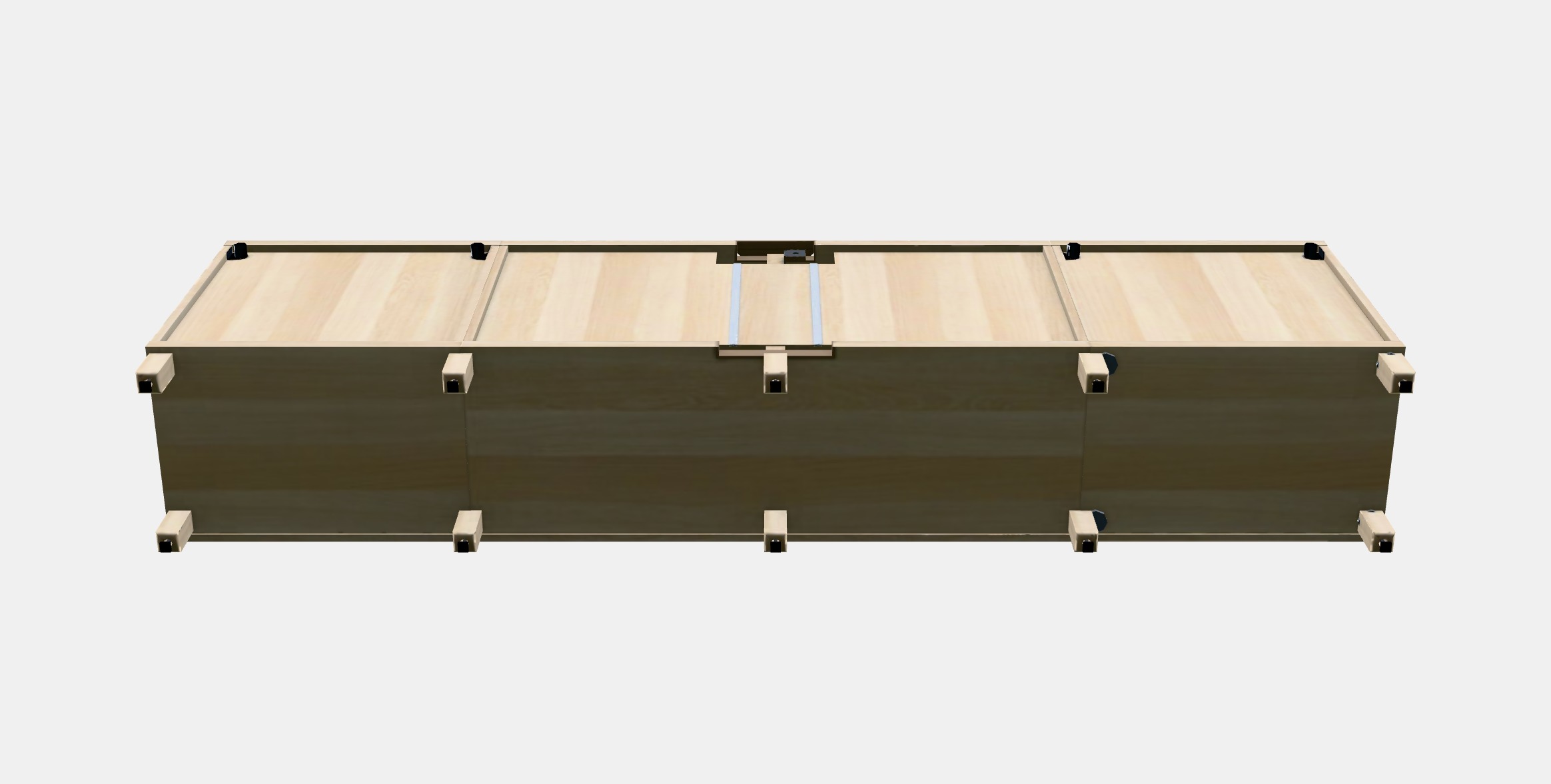 BESTA TV bench with doors and drawers 2 Low-poly 3D model_8