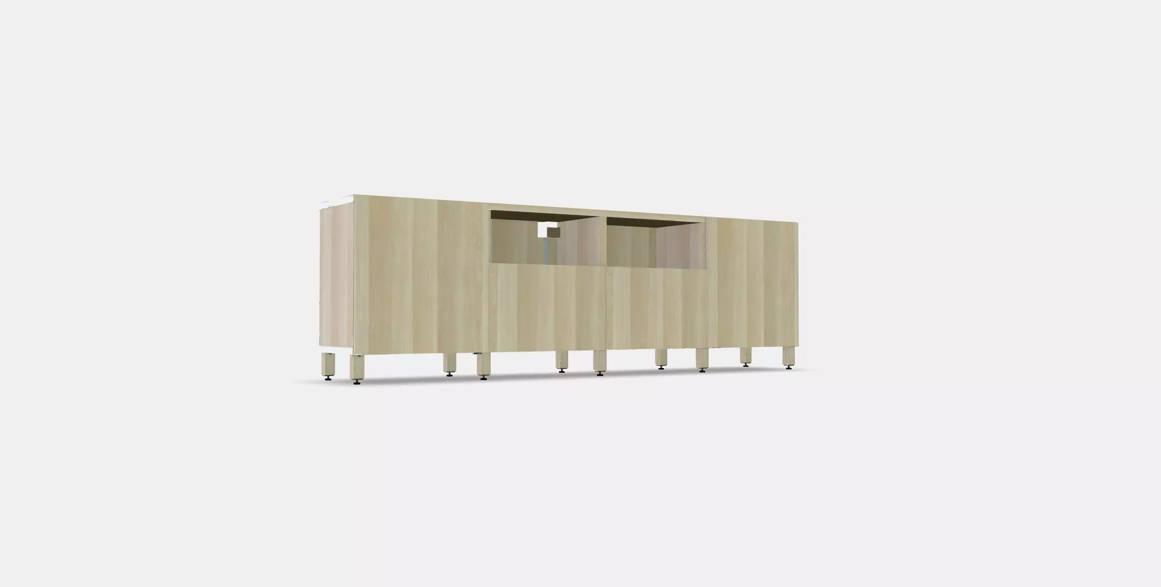 BESTA TV bench with doors and drawers 2 Low-poly 3D model_0