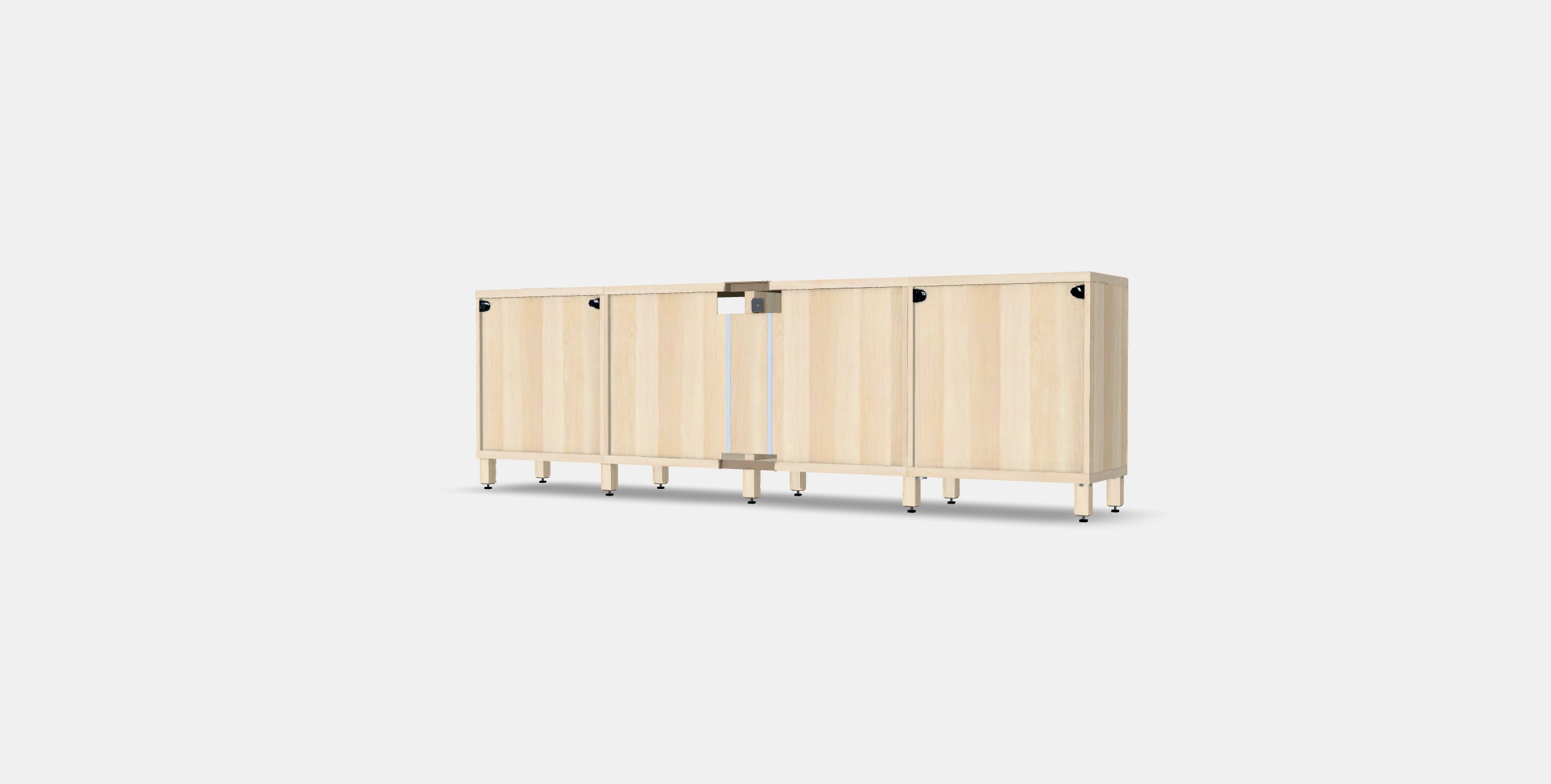 BESTA TV bench with doors and drawers 2 Low-poly 3D model_5