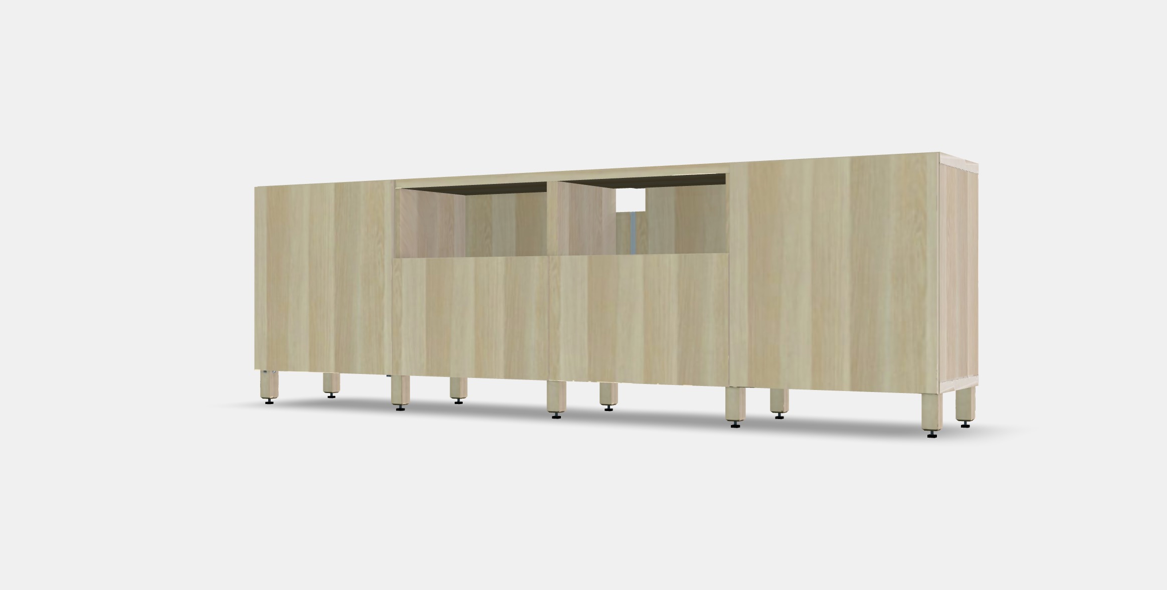 BESTA TV bench with doors and drawers 2 Low-poly 3D model_13