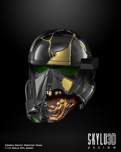 Ahsoka Death Trooper Zombie Head 3D print files 3D print model