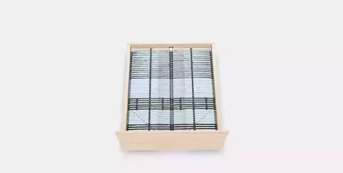 MALM Bed frame high w 4 storage boxes 18