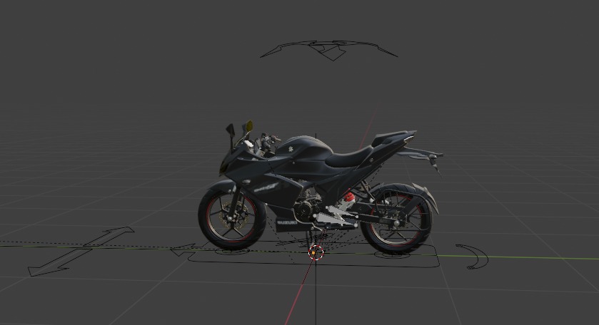 realistic Suzuki Gixxer ABS 2022 Fully Rigged and Animated 3D model_5