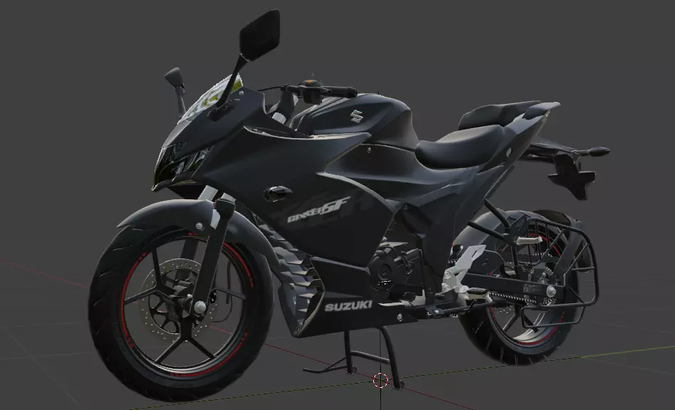 realistic Suzuki Gixxer ABS 2022 Fully Rigged and Animated 3D model_0