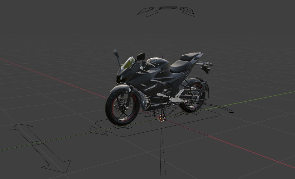realistic Suzuki Gixxer ABS 2022 Fully Rigged and Animated 3D model_6