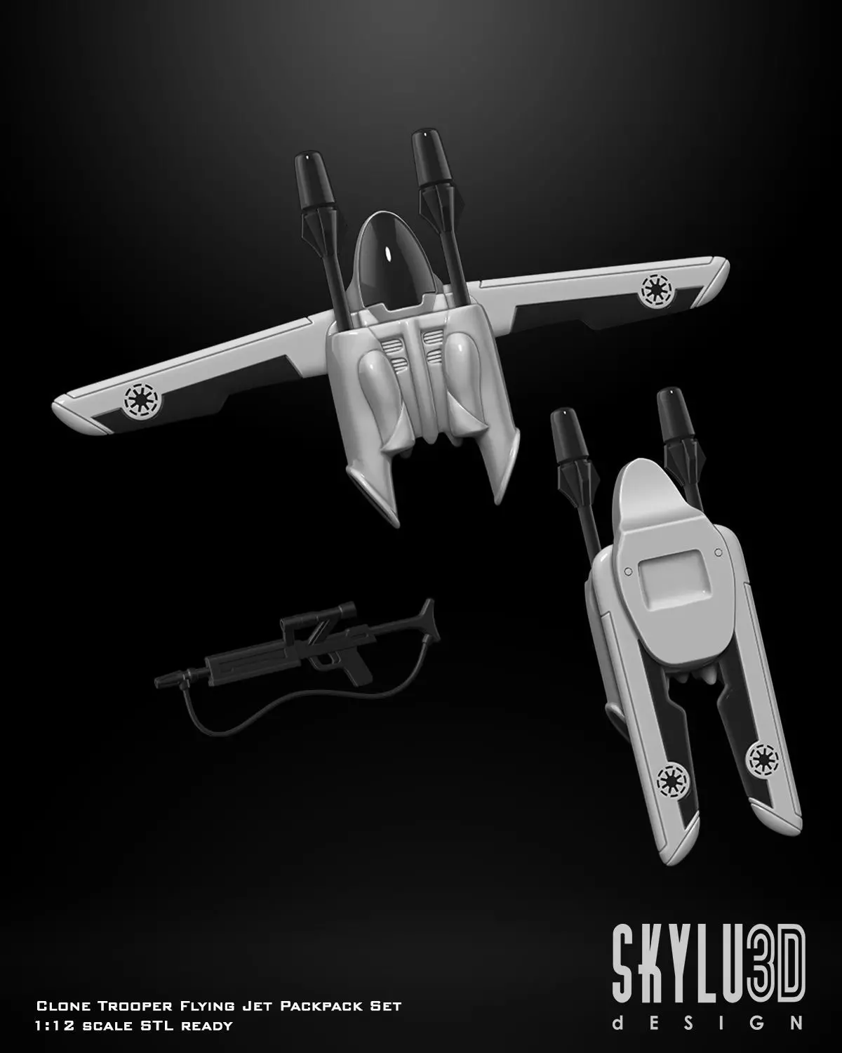 Clone Trooper Flying Jetpack Set One12 Scale 3d print Files 3D print model