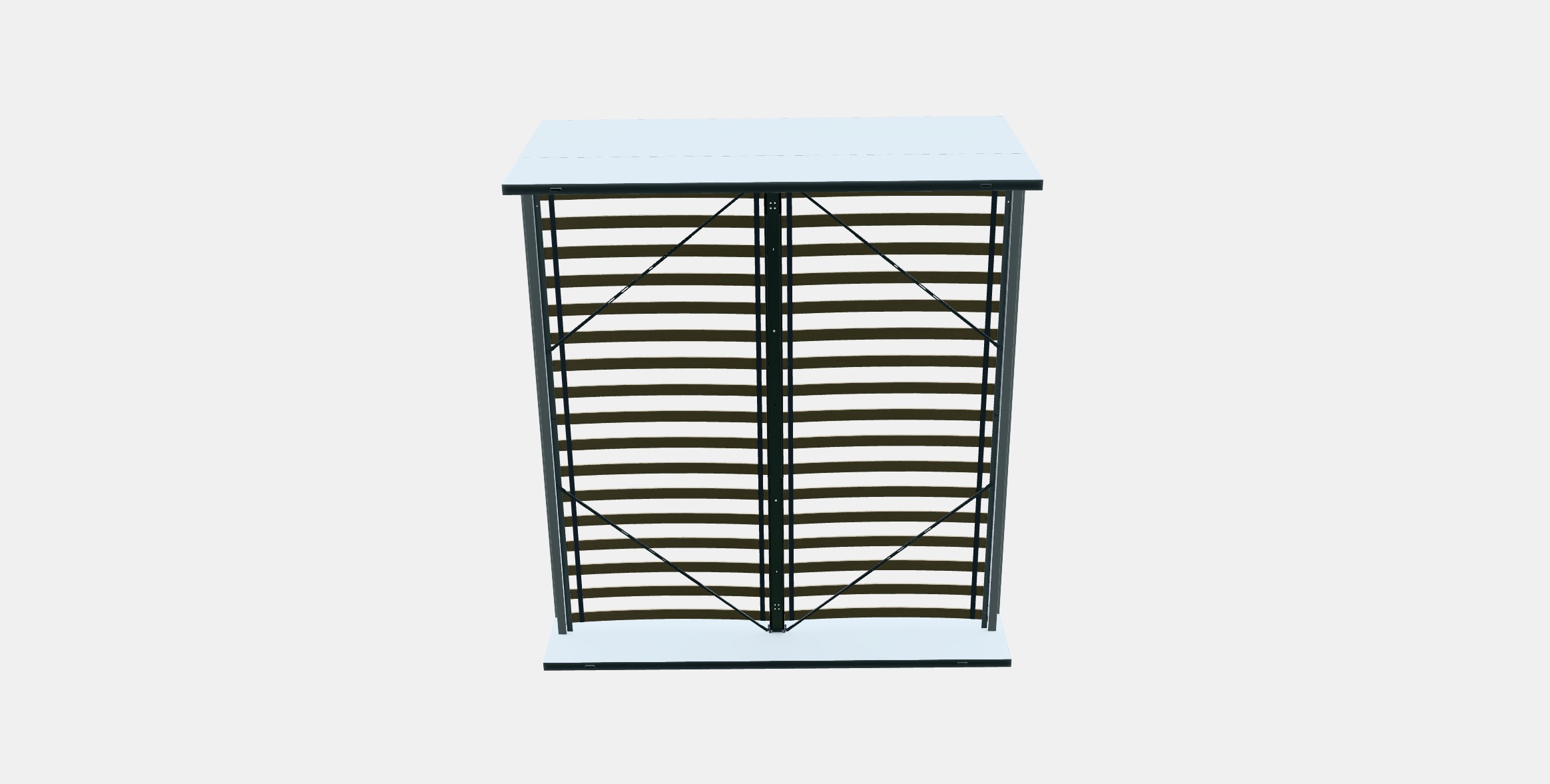 MALM Bed frame high 80 Low-poly 3D model_7