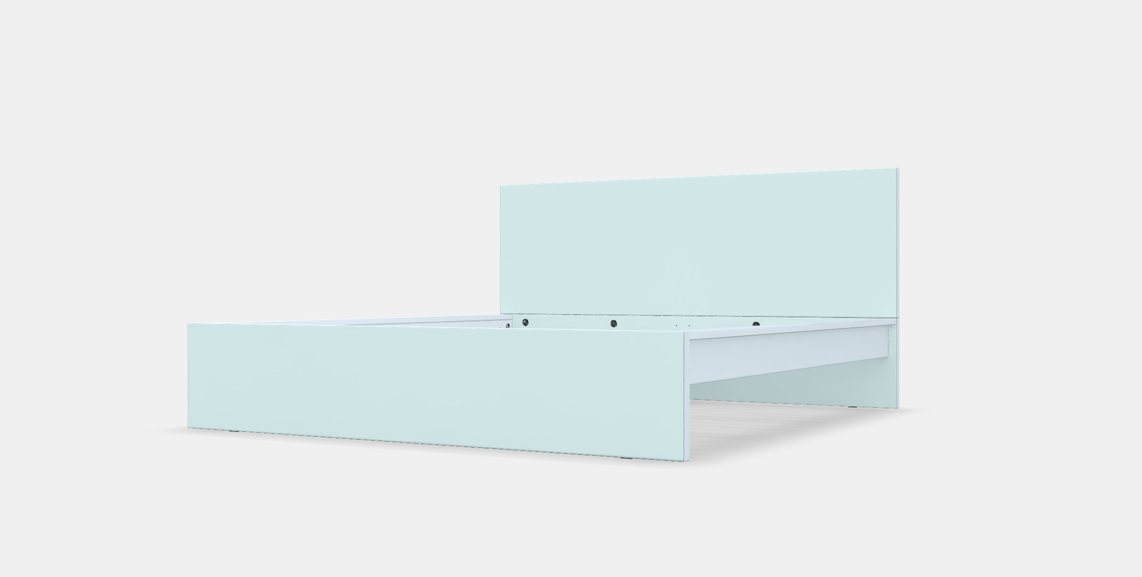 MALM Bed frame high 80 Low-poly 3D model_13