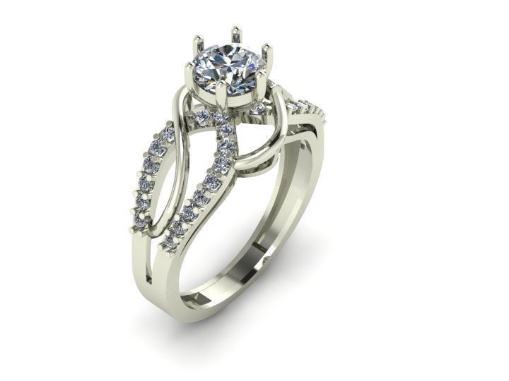 Luxury Diamond Ring 3dm obj stl 3d model print  3D print model_3