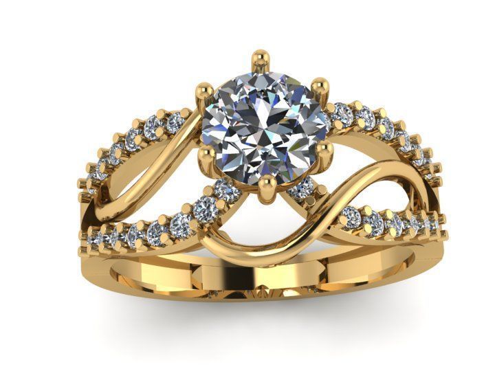 Luxury Diamond Ring 3dm obj stl 3d model print  3D print model_1