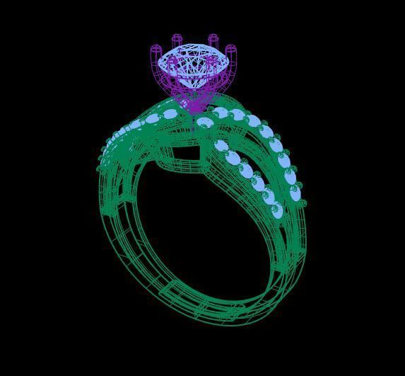 Luxury Diamond Ring 3dm obj stl 3d model print  3D print model_8