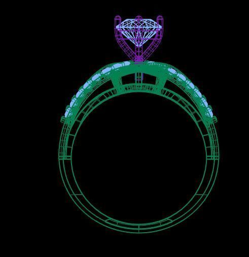 Luxury Diamond Ring 3dm obj stl 3d model print  3D print model_6