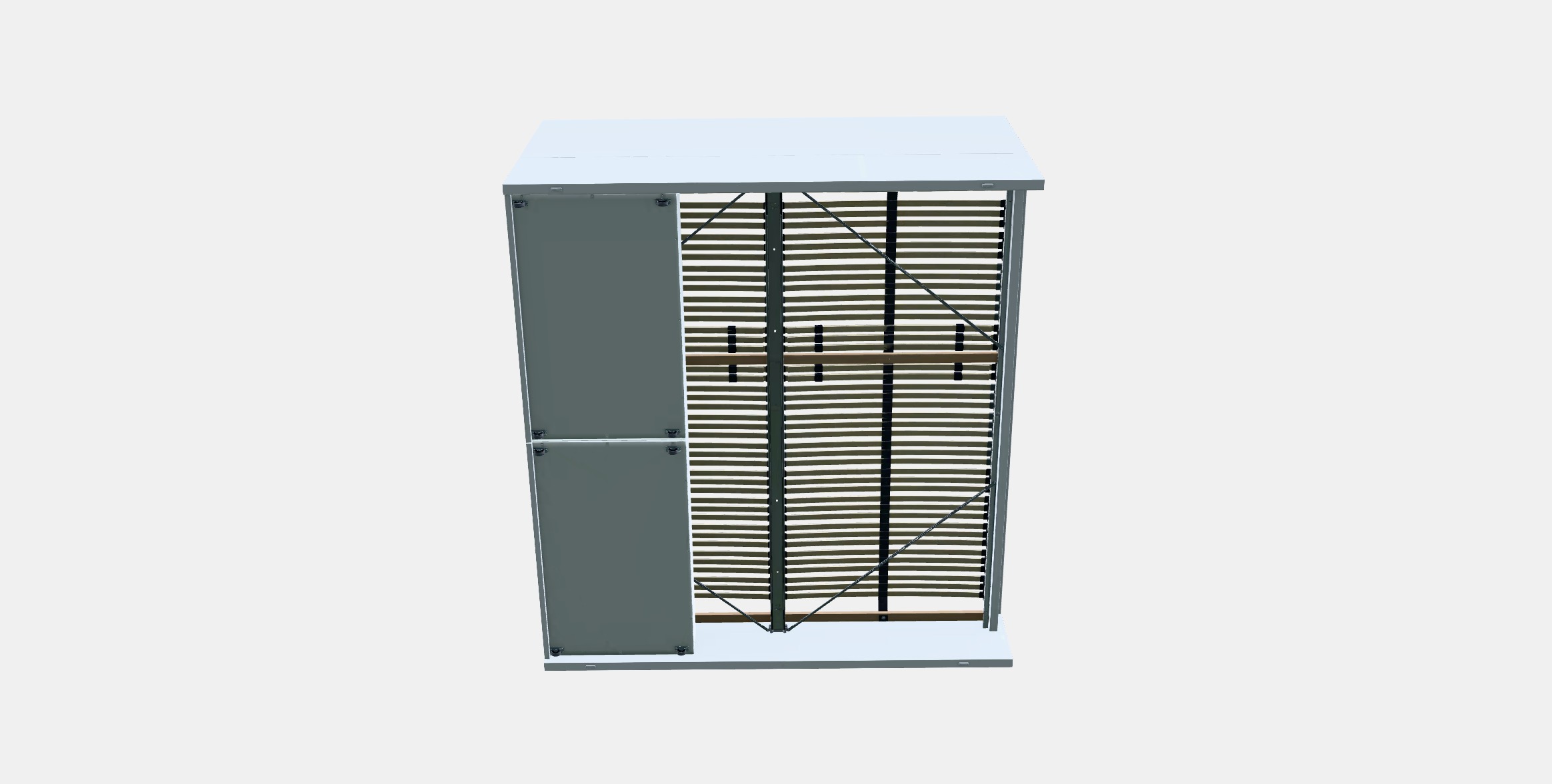 MALM Bed frame high w 2 storage boxes 27 Low-poly 3D model_7