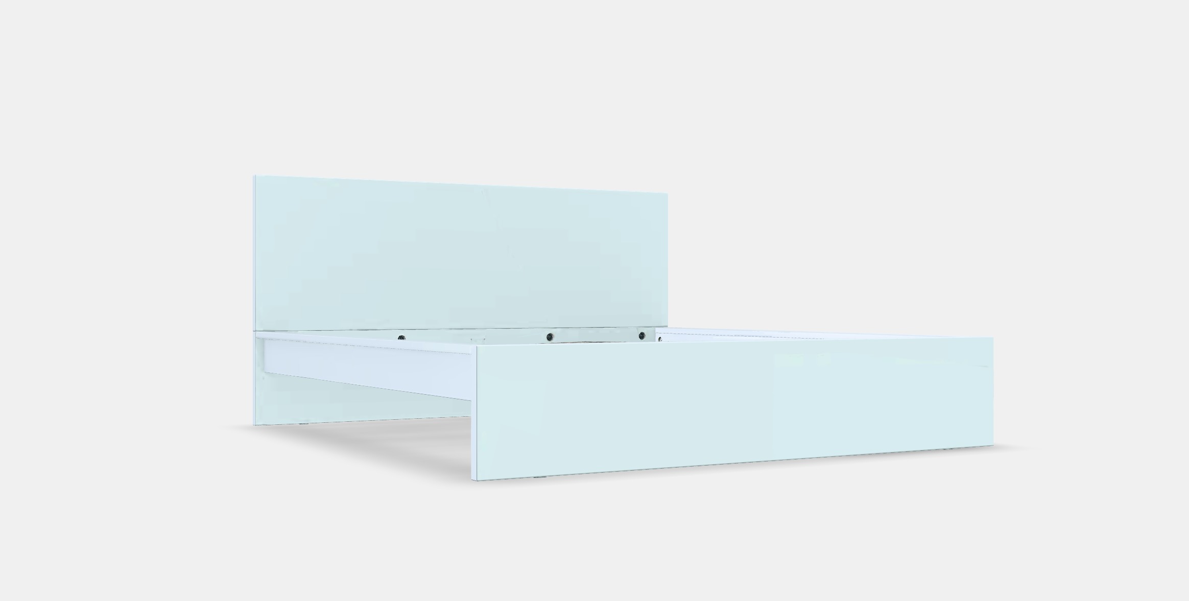 MALM Bed frame high w 2 storage boxes 27 Low-poly 3D model_9