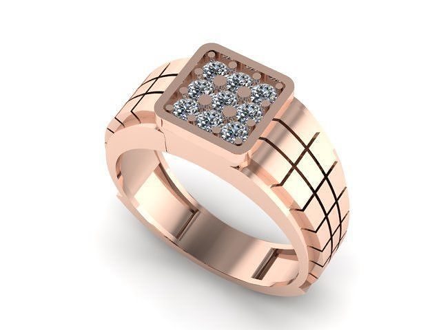 Luxury unisex Diamond Ring 3dm obj stl 3d model print 3D  3D print model