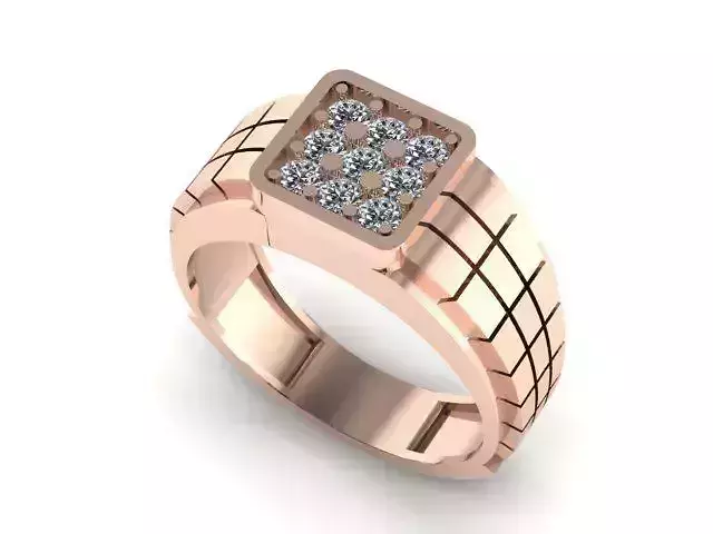 Luxury unisex Diamond Ring 3dm obj stl 3d model print 3D 