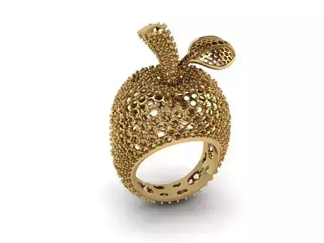 Apple Diamond rare Ring 3dm stl obj 3D print model
