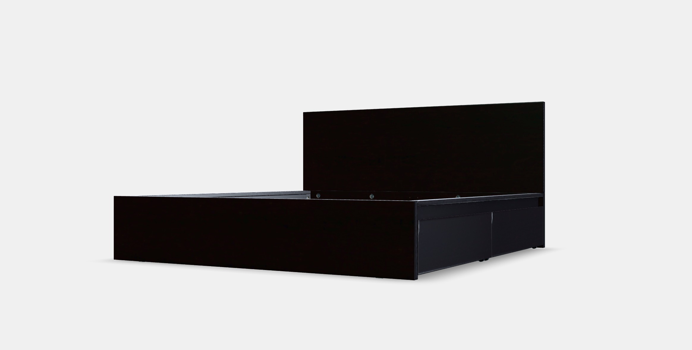 MALM Bed frame high w 4 storage boxes 19 Low-poly 3D model_13