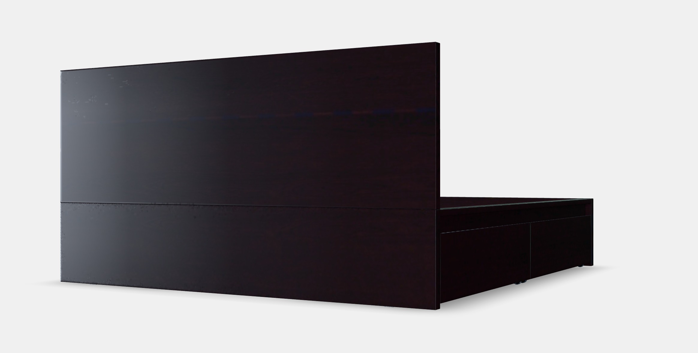 MALM Bed frame high w 4 storage boxes 19 Low-poly 3D model_7