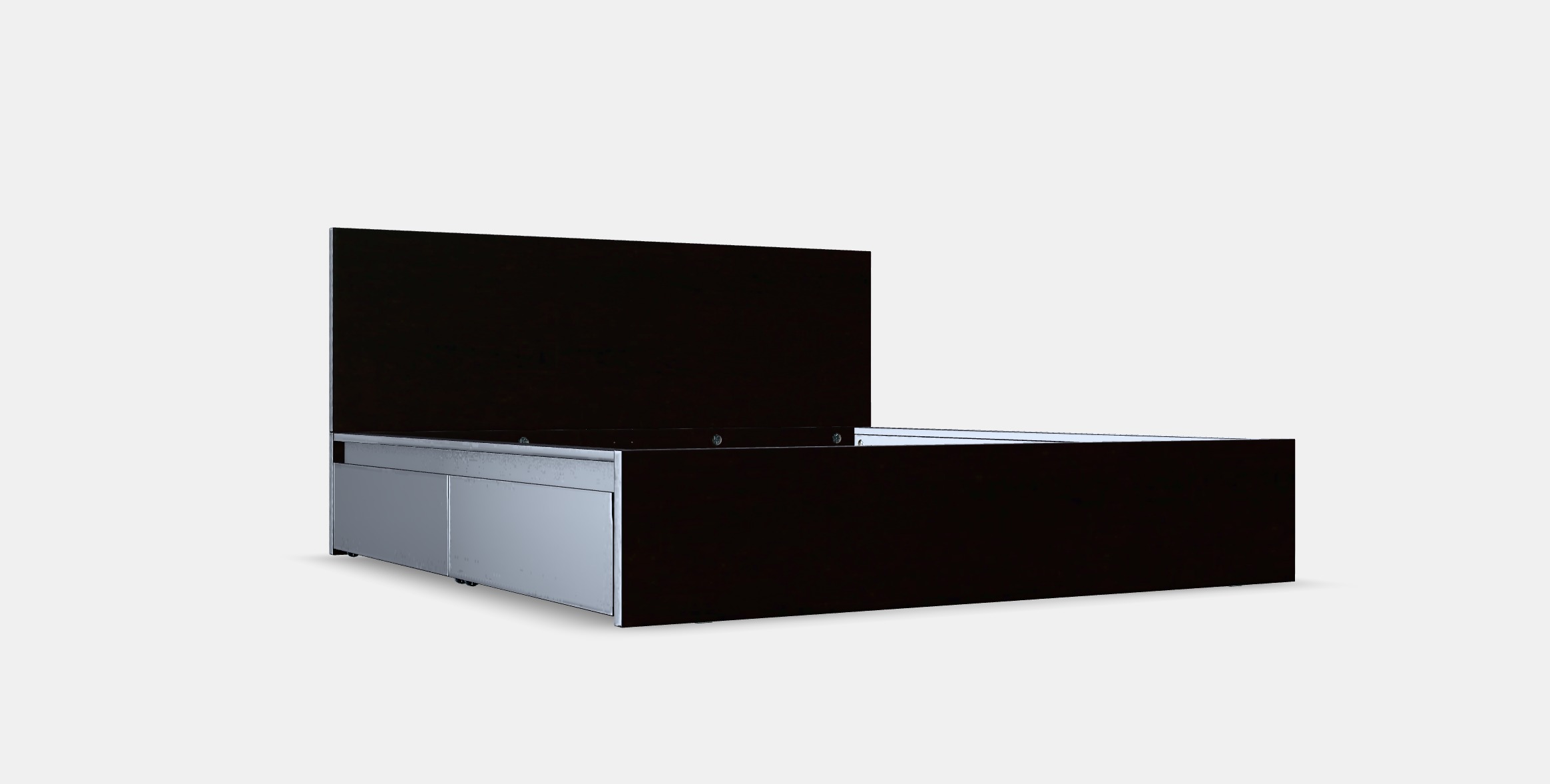 MALM Bed frame high w 4 storage boxes 19 Low-poly 3D model_9