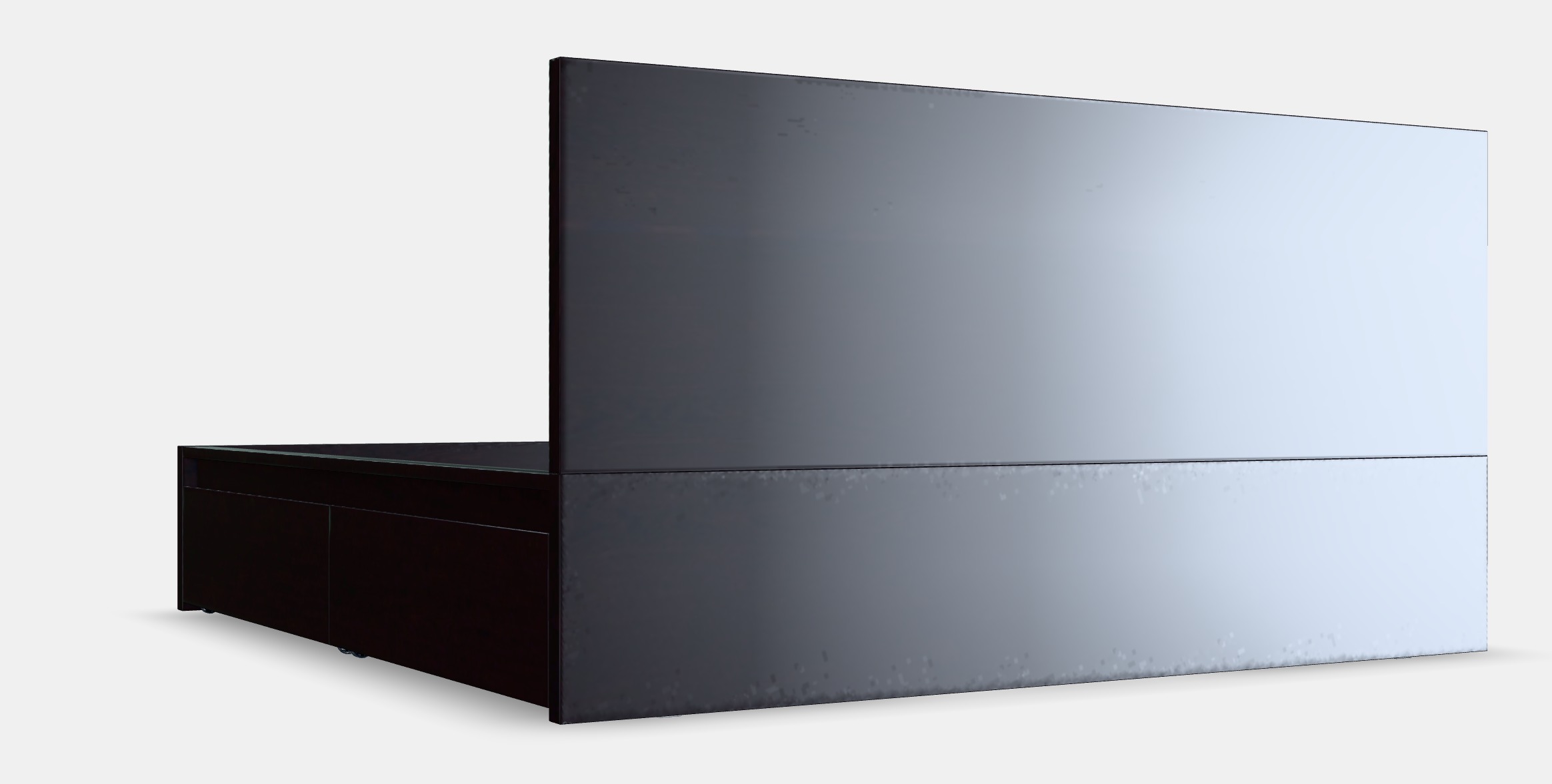 MALM Bed frame high w 4 storage boxes 19 Low-poly 3D model_2