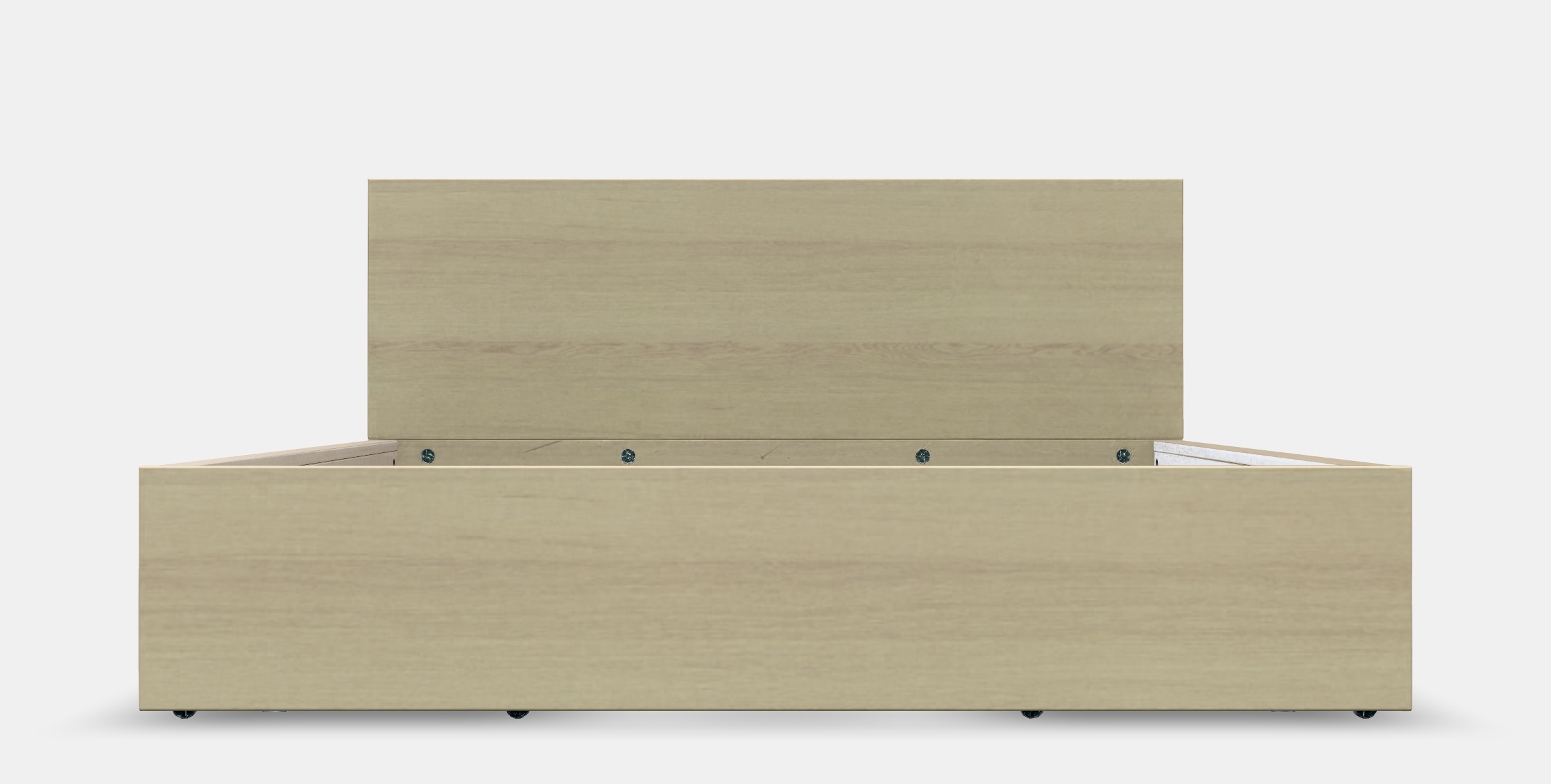 MALM Bed frame high w 4 storage boxes 20 Low-poly 3D model_13