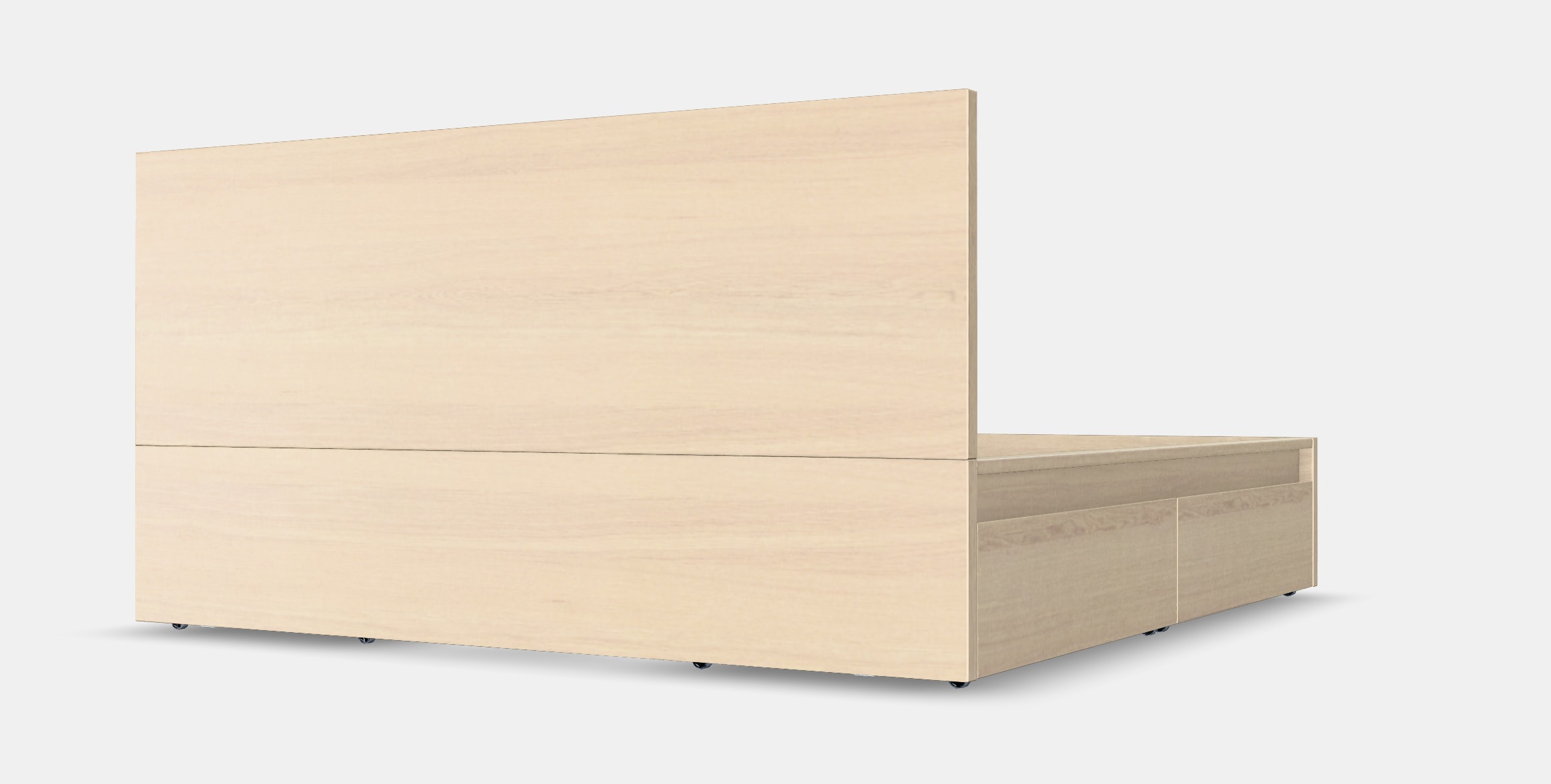 MALM Bed frame high w 4 storage boxes 20 Low-poly 3D model_6