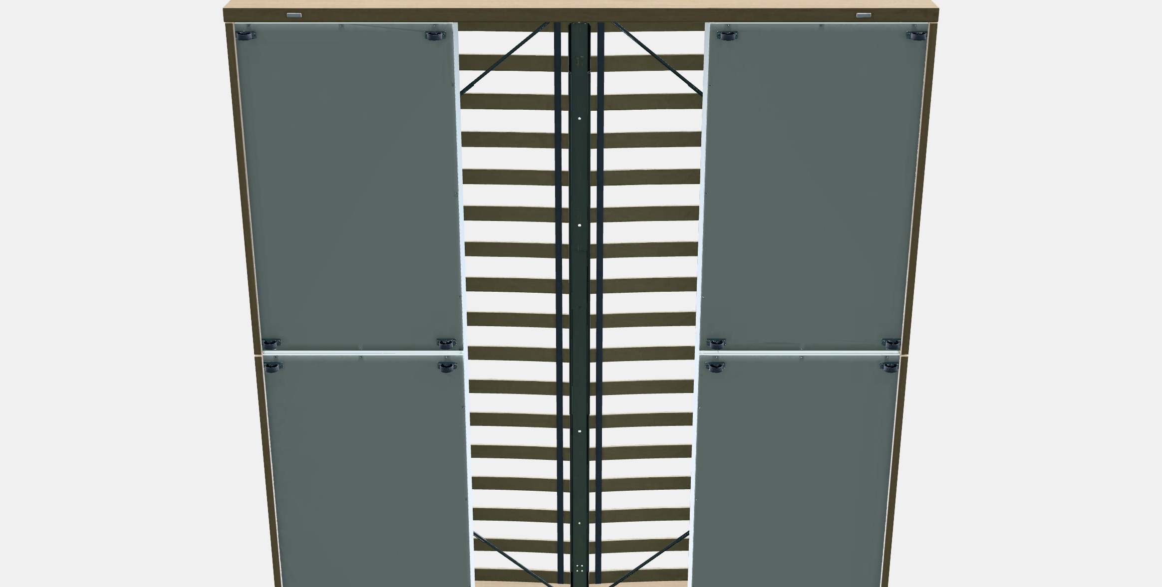 MALM Bed frame high w 4 storage boxes 20 Low-poly 3D model_8