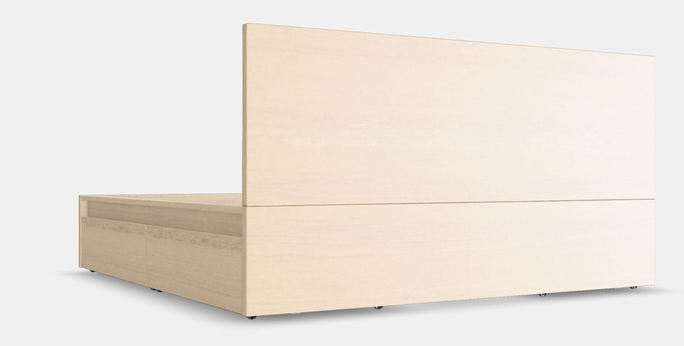 MALM Bed frame high w 4 storage boxes 20 Low-poly 3D model_3