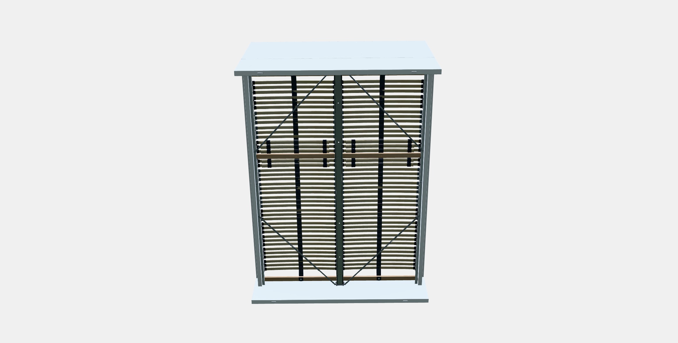 MALM Bed frame high 96 Low-poly 3D model_8