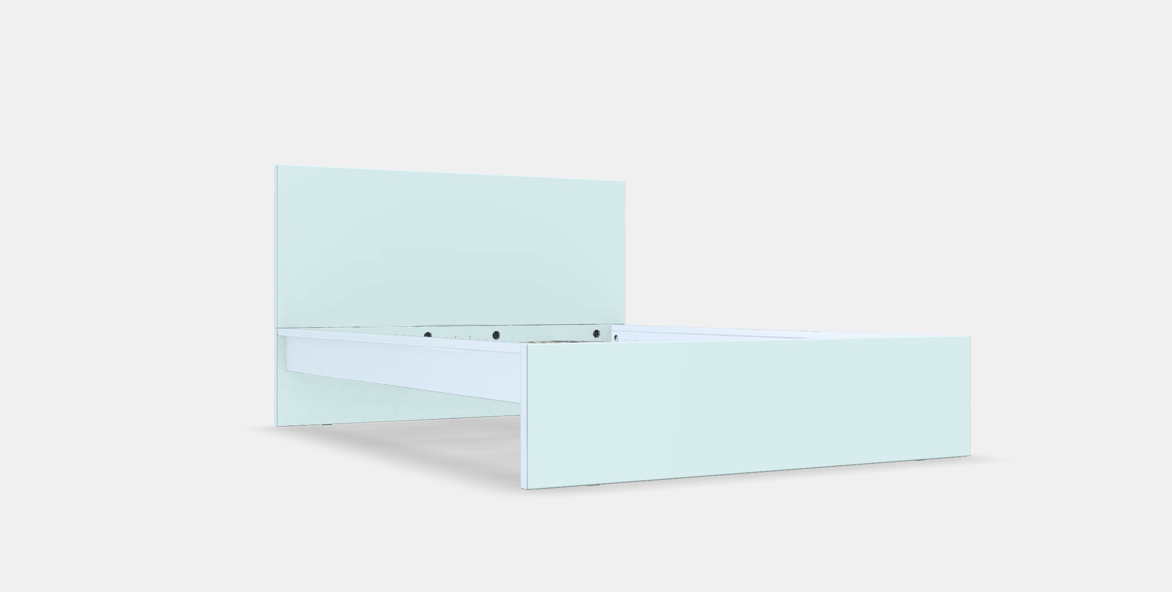 MALM Bed frame high 96 Low-poly 3D model_10