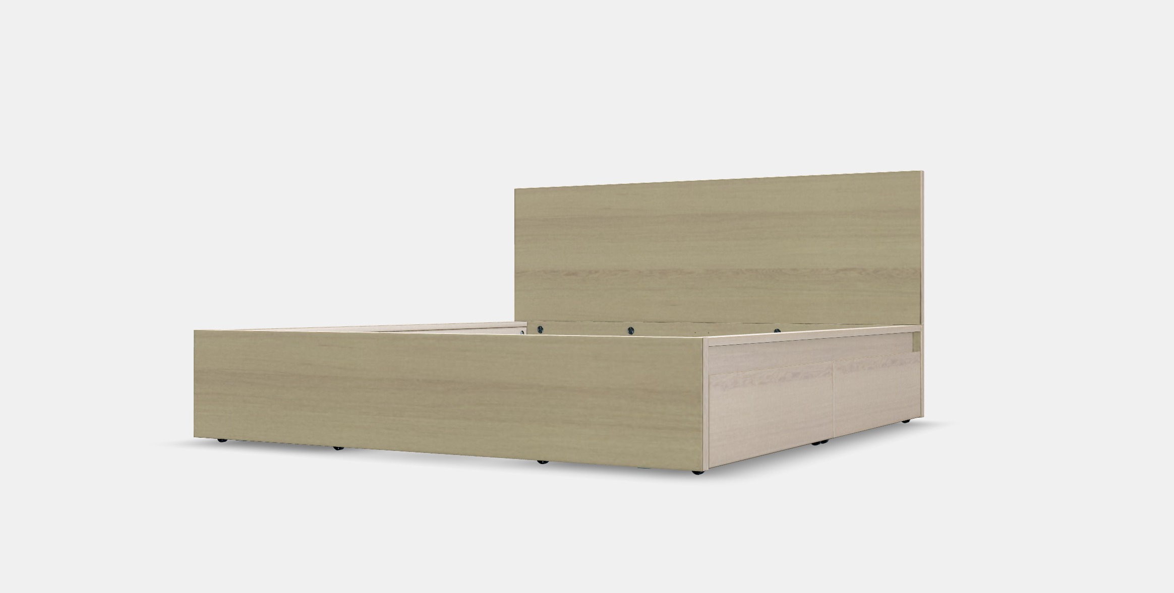 MALM Bed frame high w 2 storage boxes 31 Low-poly 3D model_14