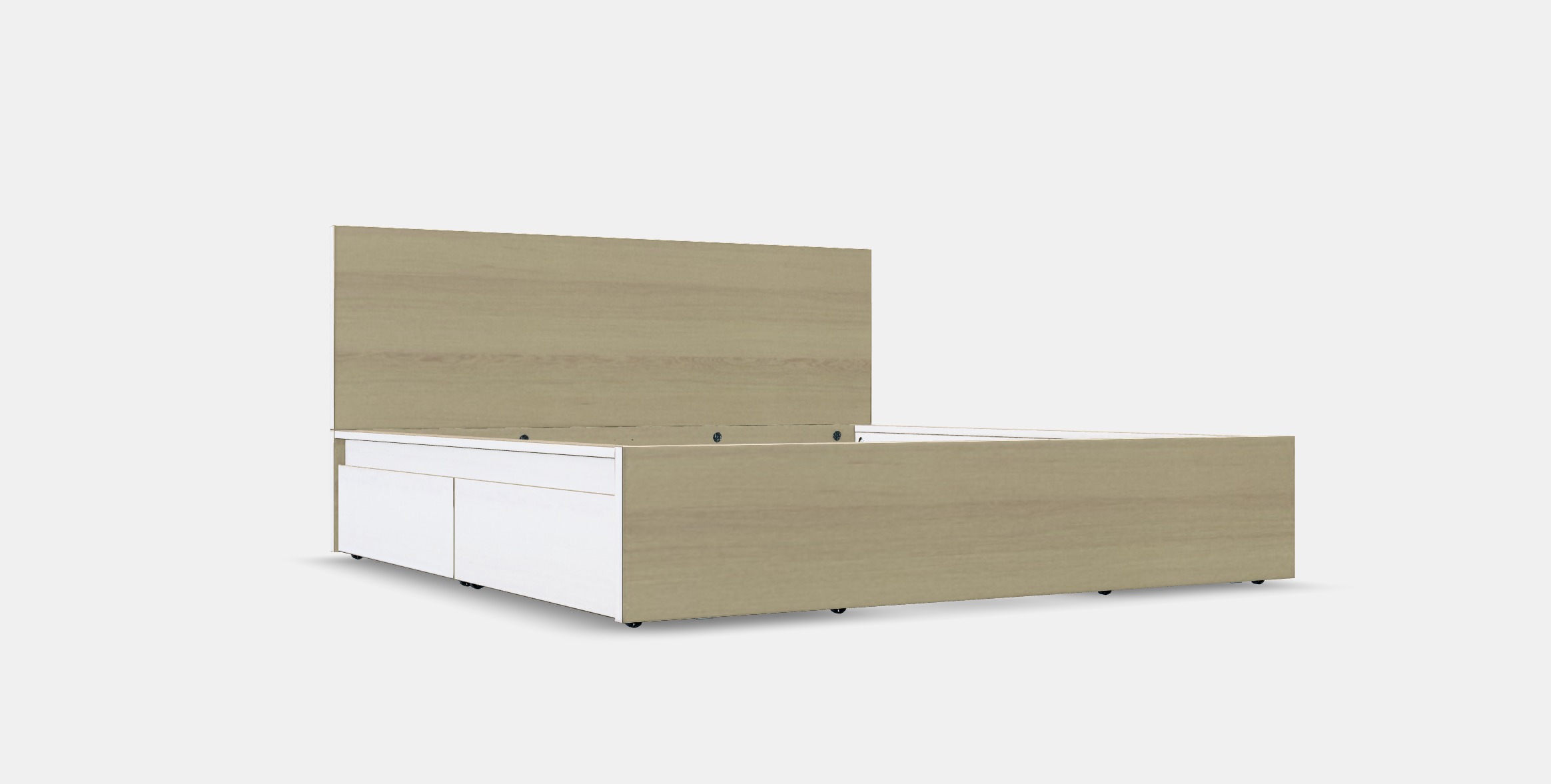 MALM Bed frame high w 2 storage boxes 31 Low-poly 3D model_8