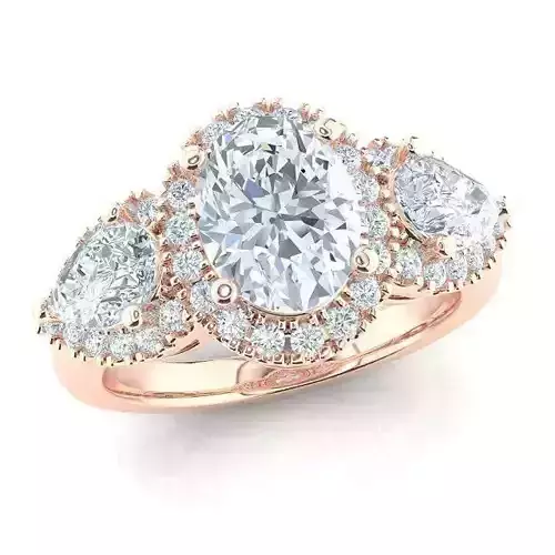 Royal Jewelry Diamond Crowned Ring 3dm stl obj 3D print 