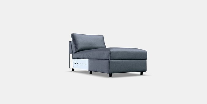 VIMLE Cover for chaise longue section 2 Low-poly 3D model