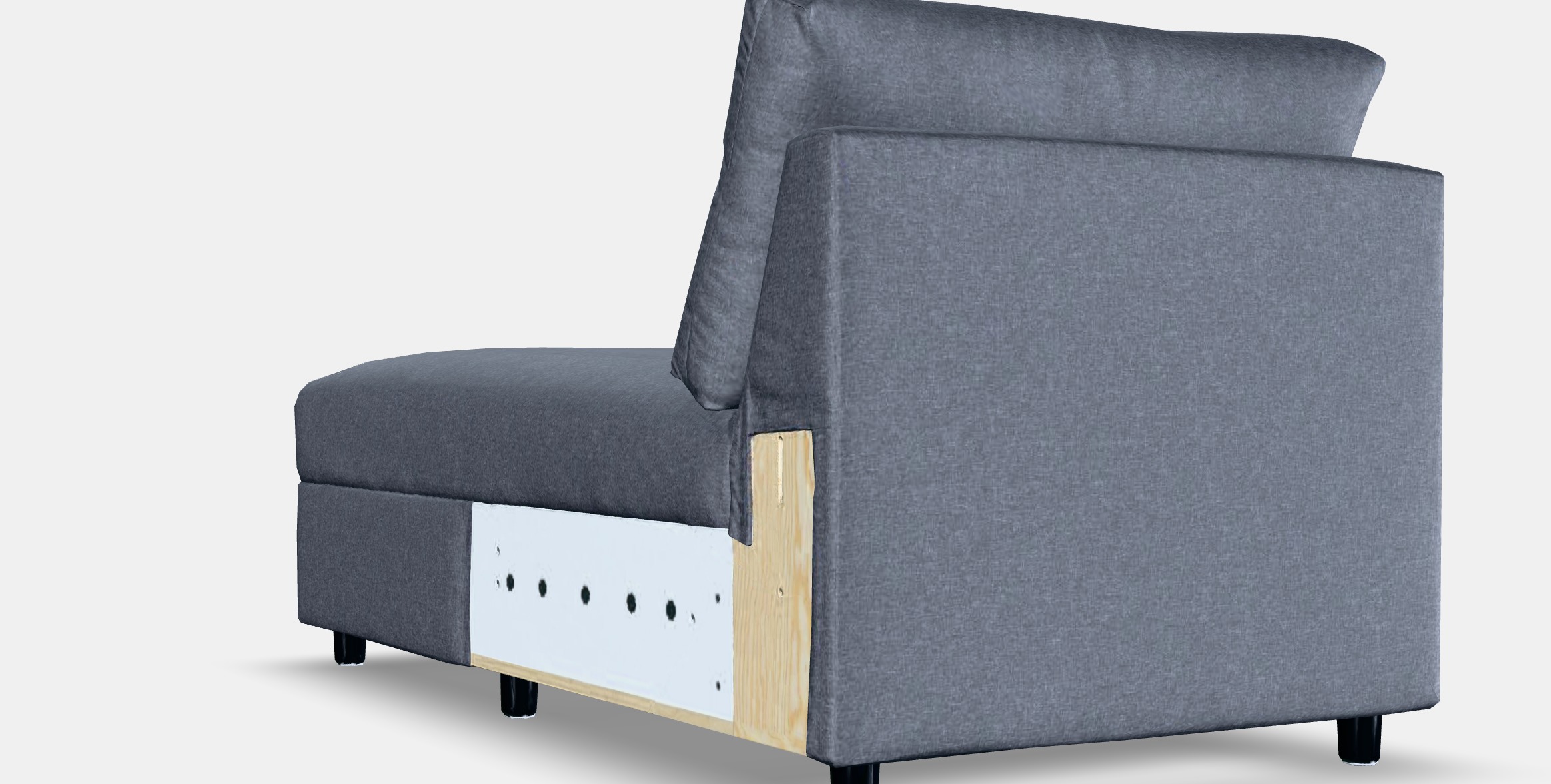 VIMLE Cover for chaise longue section 2 Low-poly 3D model_5