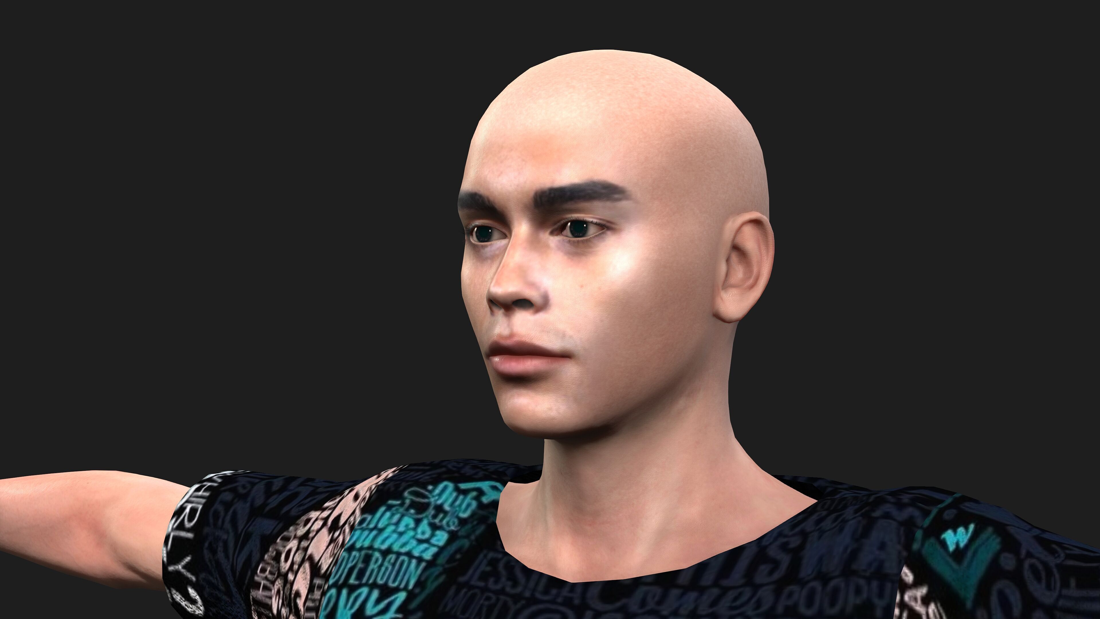 hyper realistic handsome man in shorts 3D model_5