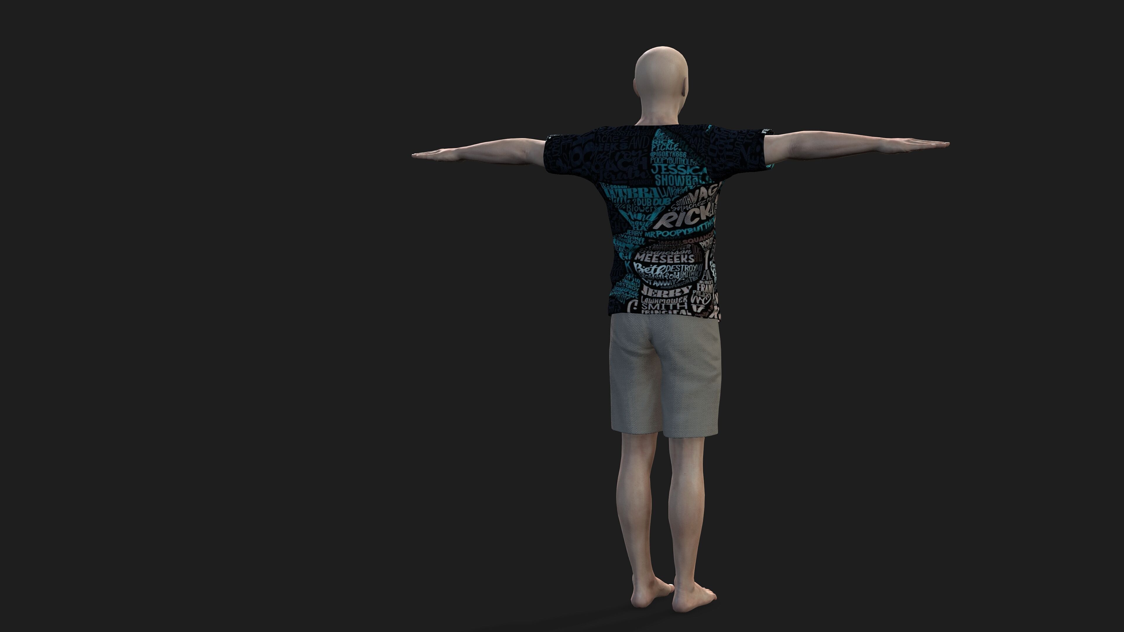 hyper realistic handsome man in shorts 3D model_10