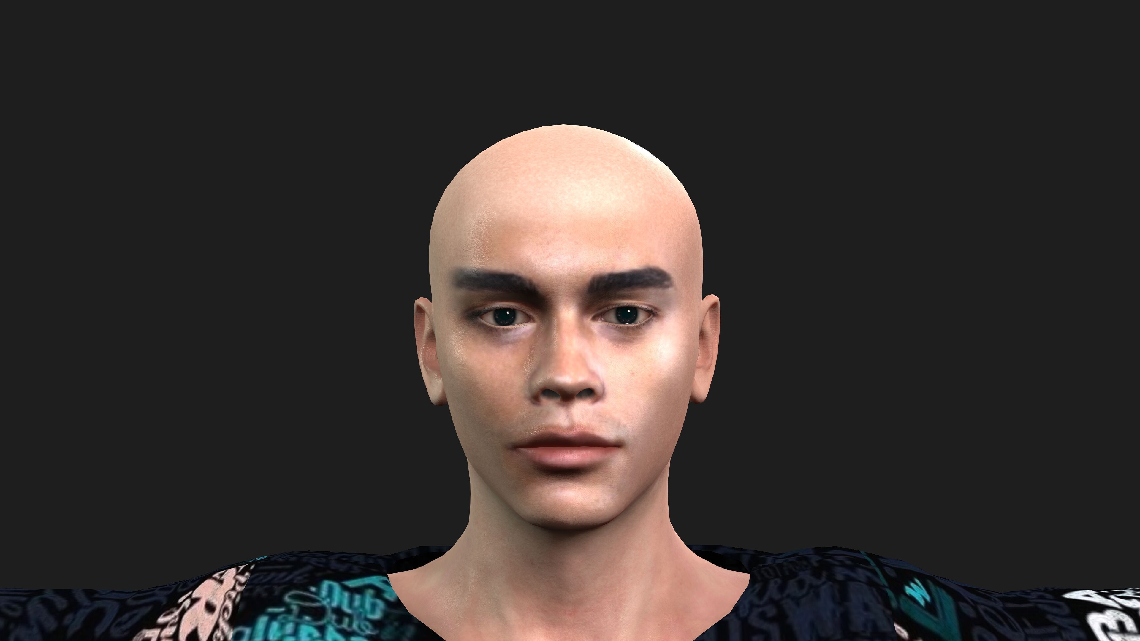 hyper realistic handsome man in shorts 3D model_1