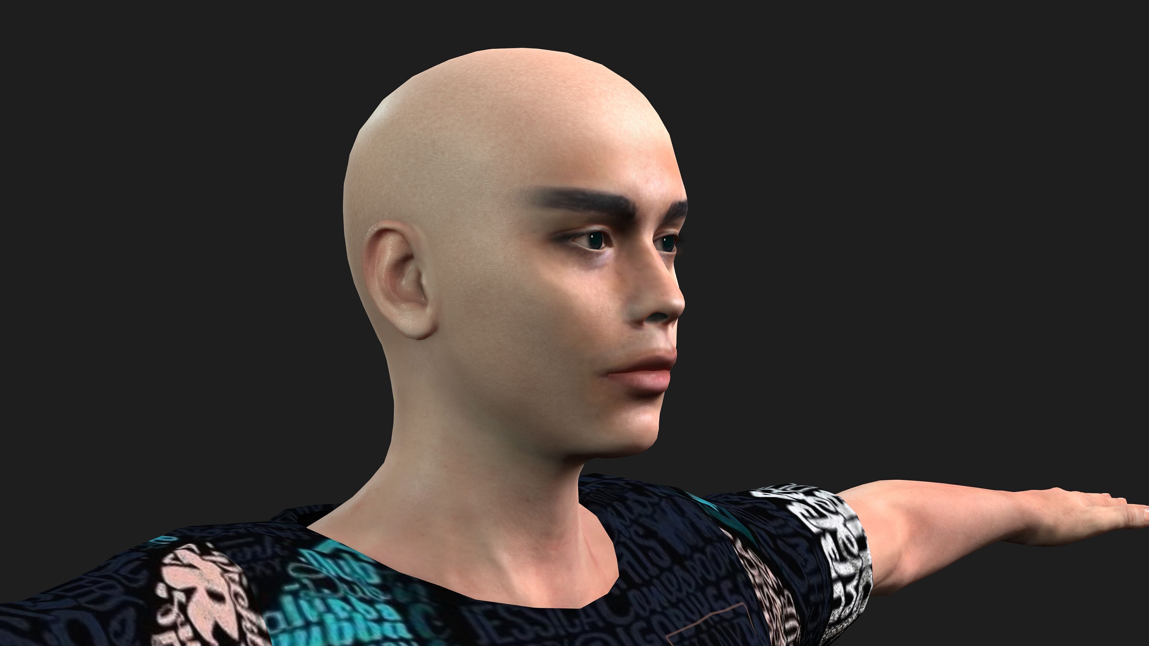 hyper realistic handsome man in shorts 3D model_6