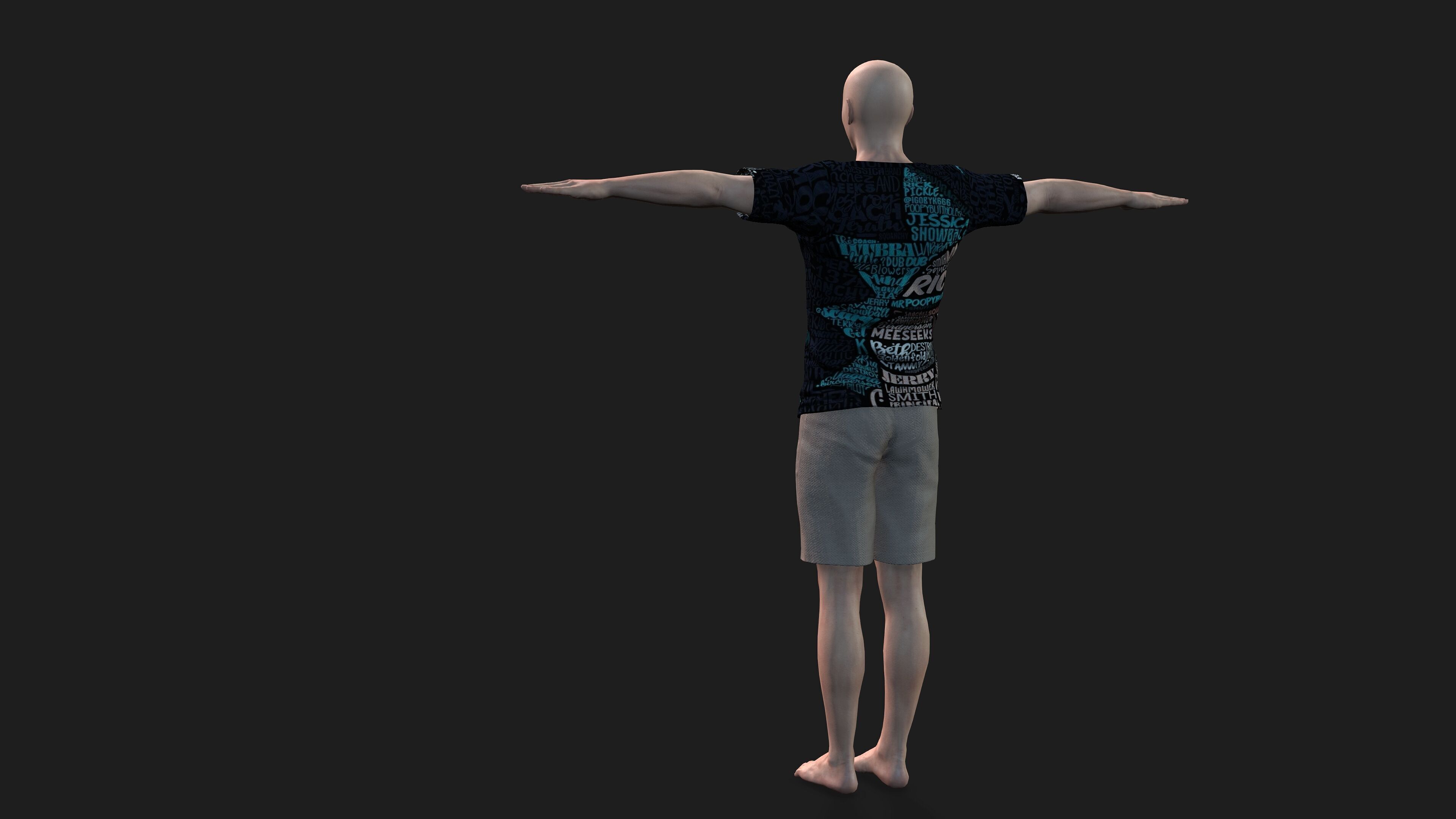 hyper realistic handsome man in shorts 3D model_9