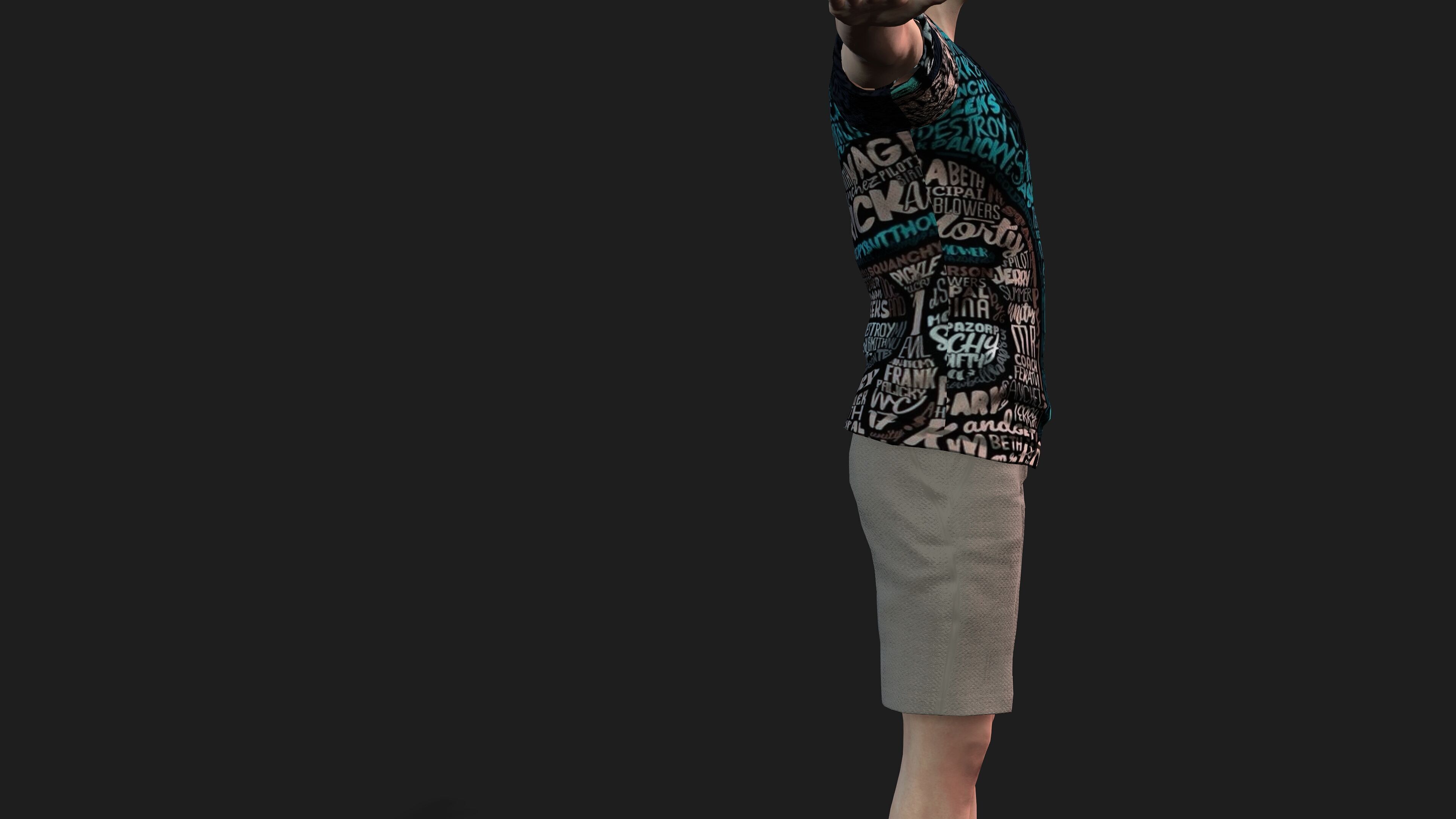 hyper realistic handsome man in shorts 3D model_2