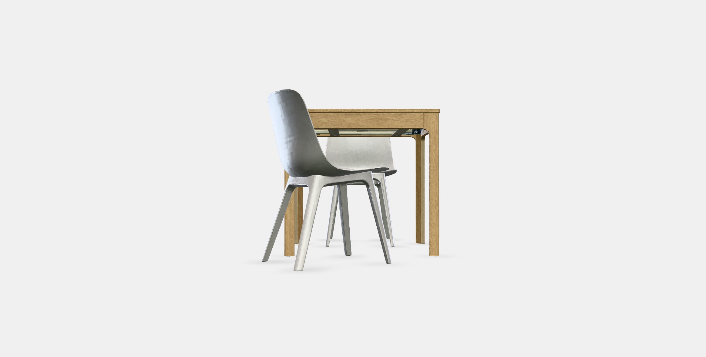 EKEDALEN - ODGER Table and 2 chairs Low-poly 3D model_10