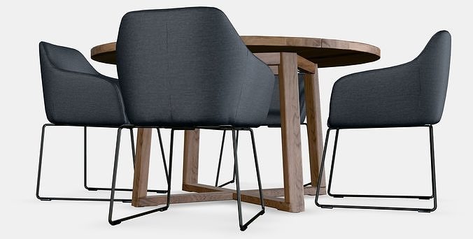 MORBYLANGA - TOSSBERG Table and 4 chairs Low-poly 3D model