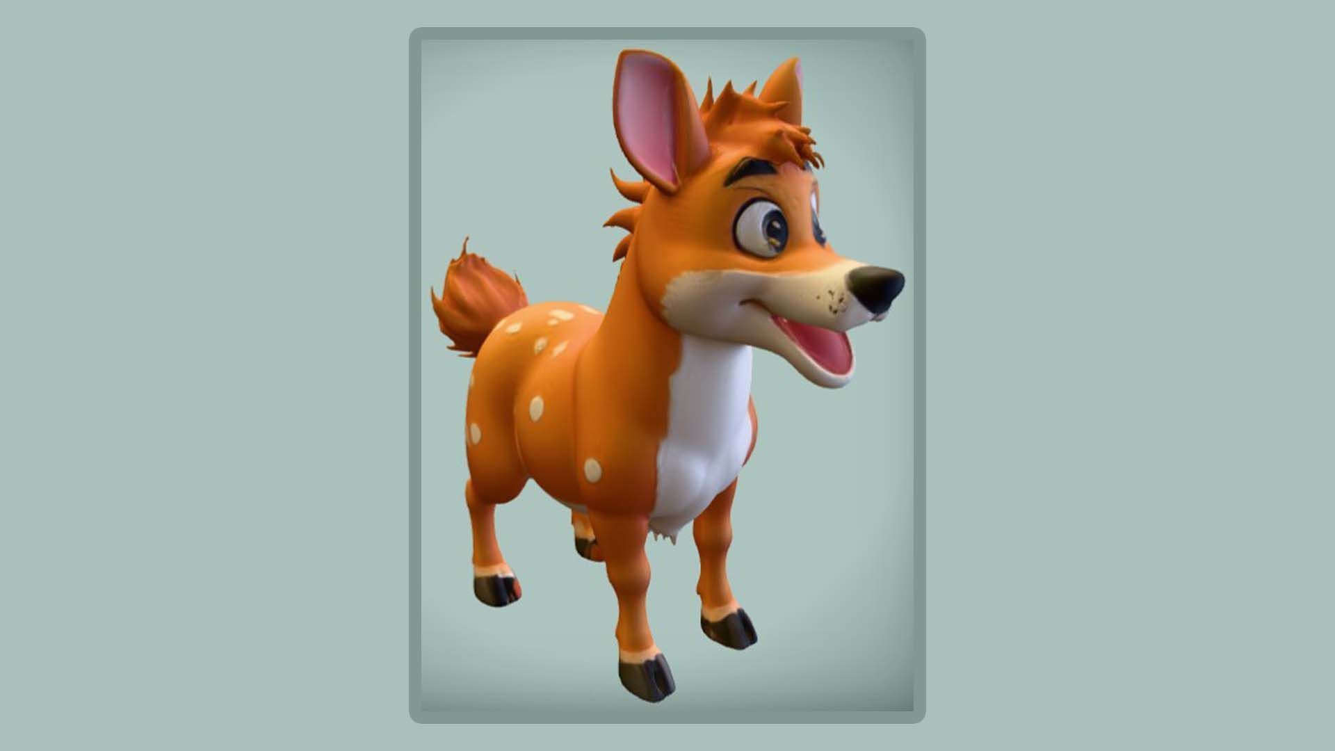 cartoon anthropomorphic animal 3d modeling 3D print model_3