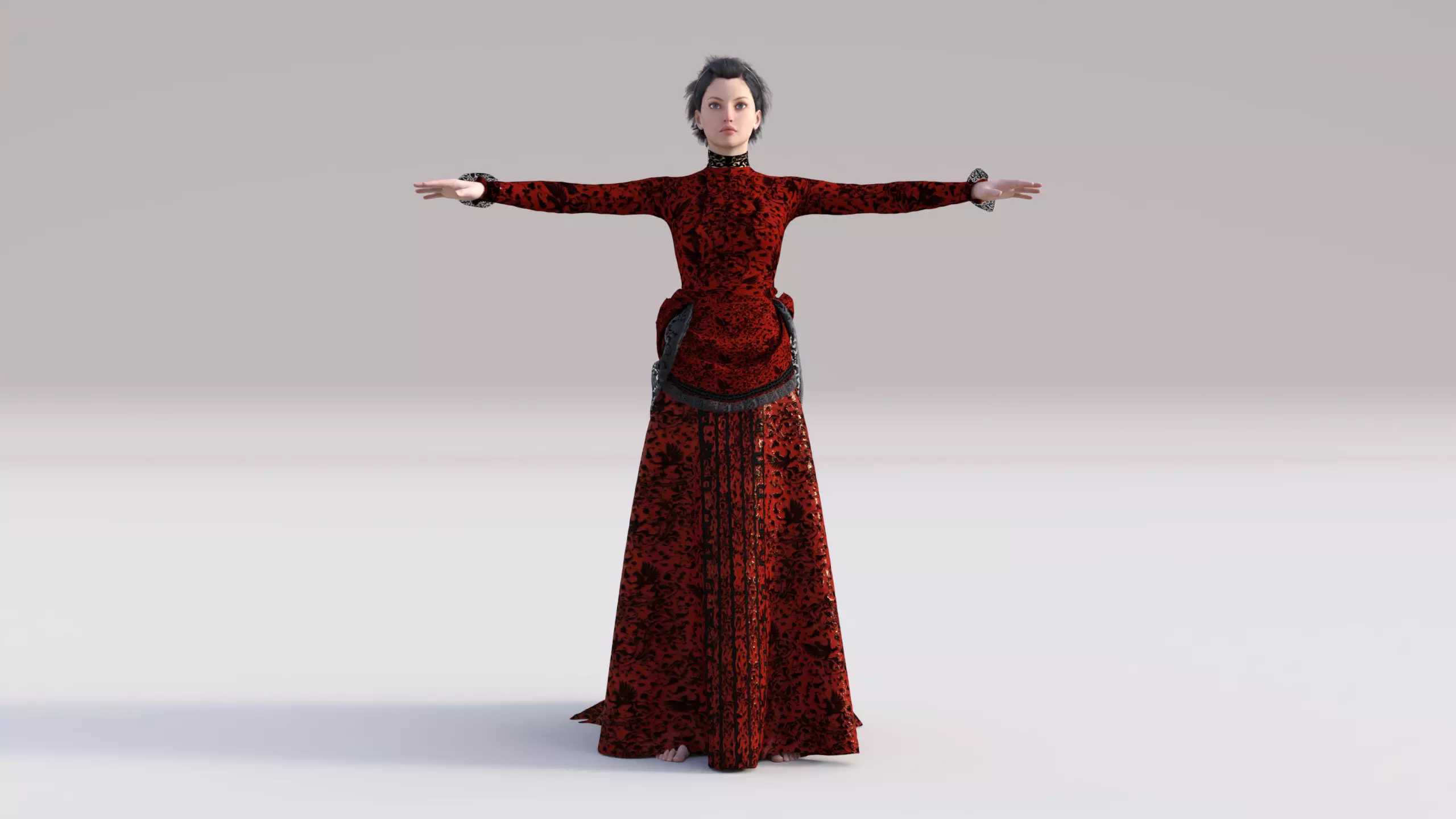 Penny Dreadful Outfit Dress Clothing Low-poly 3D model_0