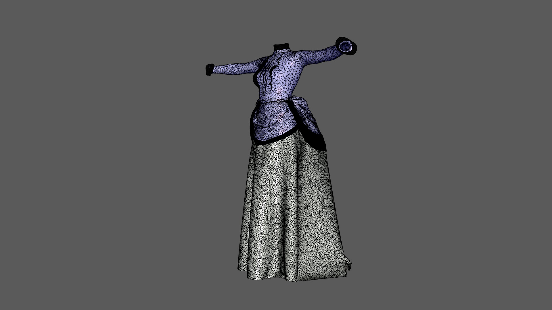 Penny Dreadful Outfit Dress Clothing Low-poly 3D model_11