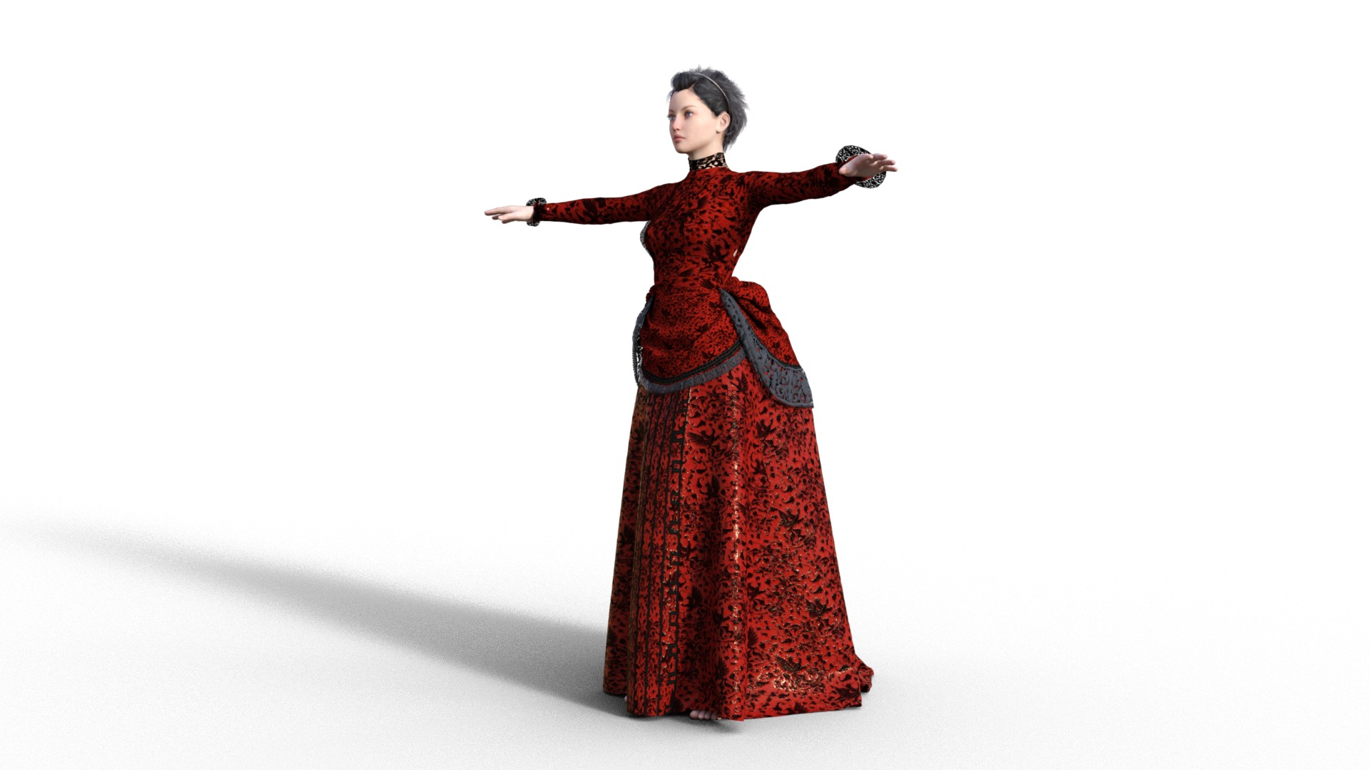 Penny Dreadful Outfit Dress Clothing Low-poly 3D model_2